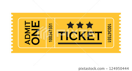 Ticket icon in flat style. Coupon vector illustration on isolated background. Voucher sign business concept. Ticket icon in flat style. Coupon vector illustration on isolated background. Voucher sign business concept. 124950444