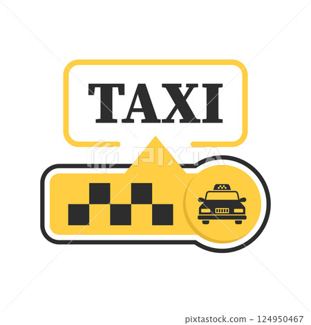 Taxi service icon in flat style. Cab vector illustration on isolated background. Delivery company sign business concept. Taxi service icon in flat style. Cab vector illustration on isolated background. Delivery company sign business concept. 124950467