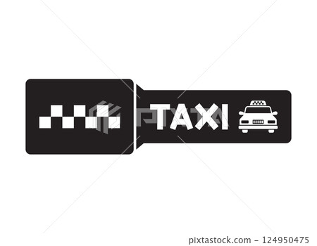 Taxi service icon in flat style. Cab vector illustration on isolated background. Delivery company sign business concept. 124950475