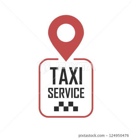 Taxi service icon in flat style. Cab vector illustration on isolated background. Delivery company sign business concept. Taxi service icon in flat style. Cab vector illustration on isolated background. Delivery company sign business concept. 124950476
