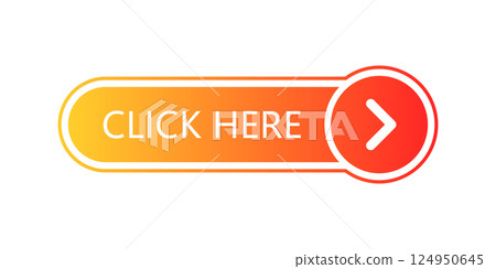 Click here banner icon in flat style. Ecommerce vector illustration on isolated background. Shopping button sign business concept. Click here banner icon in flat style. Ecommerce vector illustration on isolated background. Shopping button sign business concept. 124950645