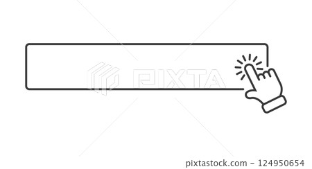 Click here empty banner icon in flat style. Ecommerce vector illustration on isolated background. Shopping button sign business concept. 124950654