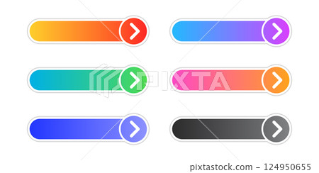 Click here empty banner icon set collection in flat style. Ecommerce vector illustration on isolated background. Shopping button sign business concept. 124950655