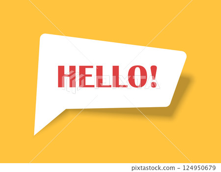 Hello speech bubble icon in flat style. Hi message vector illustration on isolated background. Welcome sign business concept. Hello speech bubble icon in flat style. Hi message vector illustration on isolated background. Welcome sign business concept. 124950679