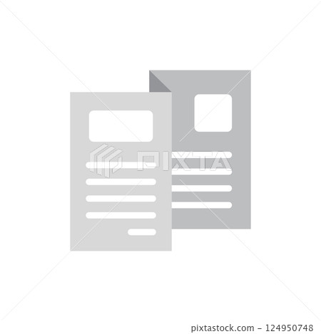 Brochure flyer stroke line icon in flat style. Booklet vector illustration on isolated background. Poster sign business concept. 124950748