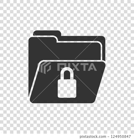 Files folder permission icon in flat style. Document access vector illustration on isolated background. Secret archive sign business concept. 124950847