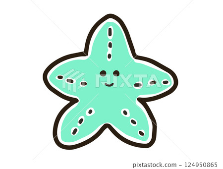 手繪的可愛而放鬆的海星插圖 124950865