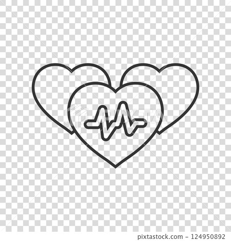 Arterial blood pressure icon in flat style. Heartbeat monitor vector illustration on isolated background. Pulse diagnosis sign business concept. Arterial blood pressure icon in flat style. Heartbeat monitor vector illustration on isolated background. Pulse diagnosis sign business concept. 124950892