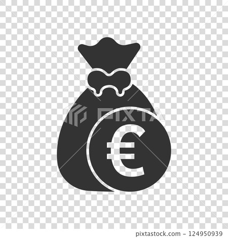 Money bag icon in flat style. Moneybag vector illustration on isolated background. Coin sack sign business concept. Money bag icon in flat style. Moneybag vector illustration on isolated background. Coin sack sign business concept. 124950939
