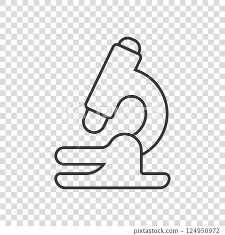 Microscope icon in flat style. Laboratory magnifier vector illustration on isolated background. Biology instrument sign business concept. Microscope icon in flat style. Laboratory magnifier vector illustration on isolated background. Biology instrument sign business concept. 124950972