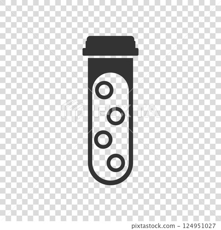 Blood test tube icon in flat style. Hematology vector illustration on isolated background. Laboratory flask sign business concept. Blood test tube icon in flat style. Hematology vector illustration on isolated background. Laboratory flask sign business concept. 124951027