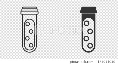 Blood test tube icon in flat style. Hematology vector illustration on isolated background. Laboratory flask sign business concept. 124951030