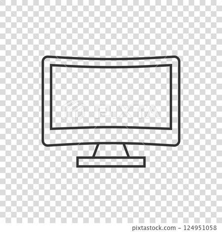 Personal computer in flat style. Desktop pc vector illustration on isolated background. Monitor display sign business concept. 124951058