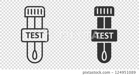 Coronavirus test icon in flat style. covid-19 vector illustration on isolated background. Medical diagnostic sign business concept. Coronavirus test icon in flat style. covid-19 vector illustration on isolated background. Medical diagnostic sign business concept. 124951089