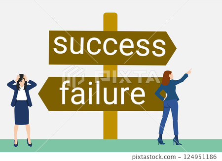 Illustration of milestones to achieve goal 124951186