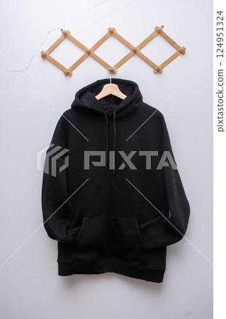 Black hoodie. Hooded sweatshirt Black hoodie. Hooded sweatshirt 124951324