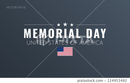 Memorial Day Graphic with USA Title and Flag Below 124951492