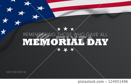 Memorial Day Poster with Folded Flag and Remembrance Quote Memorial Day Poster with Folded Flag and Remembrance Quote 124951496