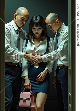 性騷擾女性AI影像AI照片AI生成 性騷擾女性AI影像AI照片AI生成 124951813
