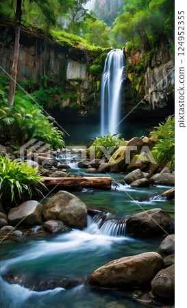 Enchanting Waterfall Retreat in Nature's Lap 4-1 124952355