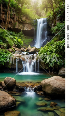 Enchanting Waterfall Retreat in Nature's Lap 4-3 124952358