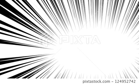 Vector illustration background, concentrated lines, cartoon, effect lines, center near the edge 124952742