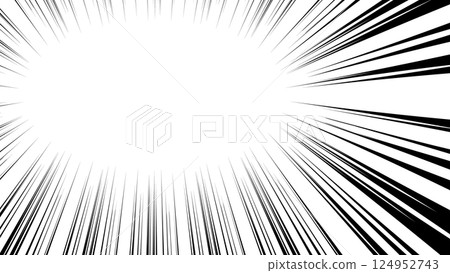 Vector illustration background, concentrated lines, cartoon, effect lines, center near the edge 124952743