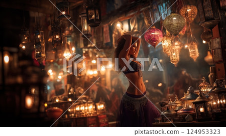 Belly dancer in the fantastic Lamp City Belly dancer in the fantastic Lamp City 124953323