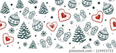 christmas, tree, vector 124953753