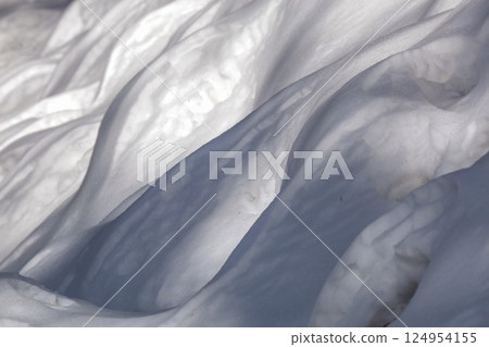 Wind sculpted patterns on snow surface. Wind sculpted patterns on snow surface. 124954155