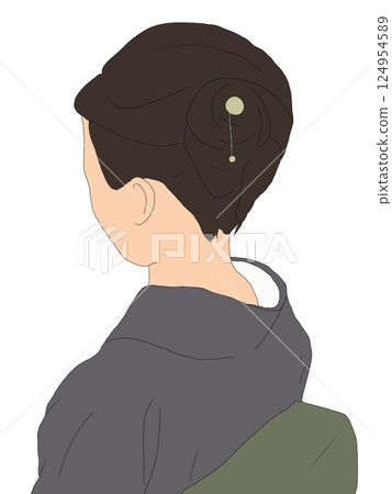 一個女人的和服背面 124954589