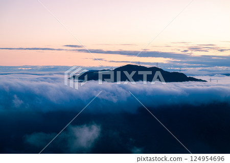 Spring Dawn in Taiwan: Lion Head Mountain Cloudscape. Spring Dawn in Taiwan: Lion Head Mountain Cloudscape. 124954696