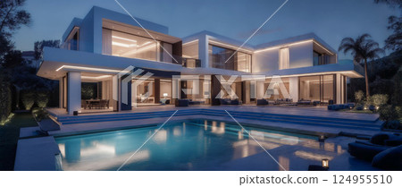 Modern house with pool 124955510
