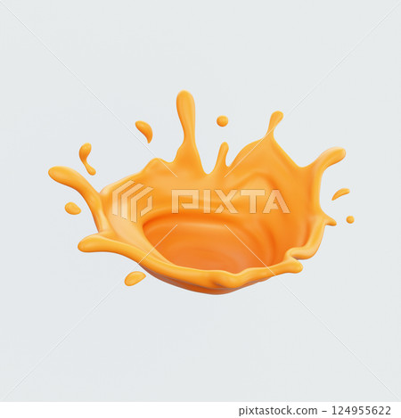 Splash Paint Liquid. 3D Rendering Splash Paint Liquid. 3D Rendering 124955622
