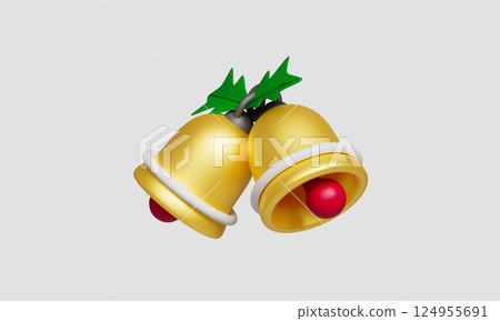 Christmas Bell icon. 3D Rendering Christmas Bell icon. 3D Rendering 124955691