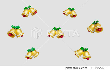 Christmas Bell icon. 3D Rendering 124955692