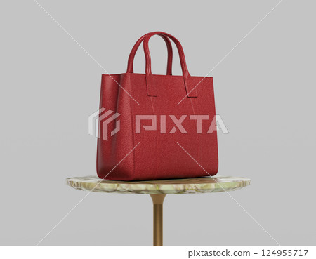 Woman's Luxury Leather Bag Mock up. 3D Rendering 124955717