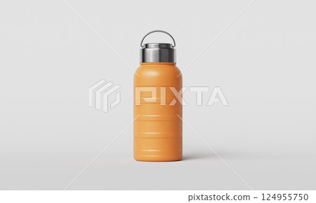 Portable Yellow Water Bottle Mock up. 3D Rendering 124955750