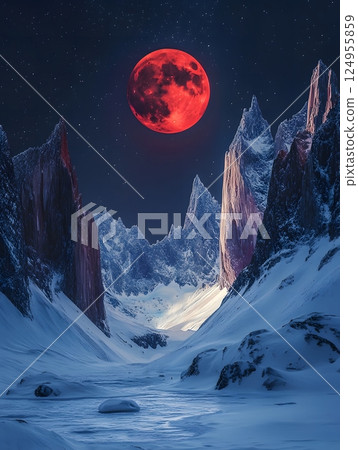 full moon in night sky 124955859