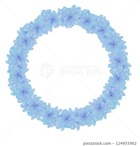 Blue hyacinth flower wreath illustration Blue hyacinth flower wreath illustration 124955902