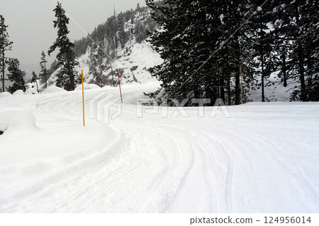 Yellowstone Winter Snow Typical December Road 124956014