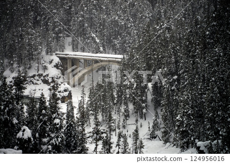 Bridge over Yellowstone Winter Snow Madison River Bridge over Yellowstone Winter Snow Madison River 124956016