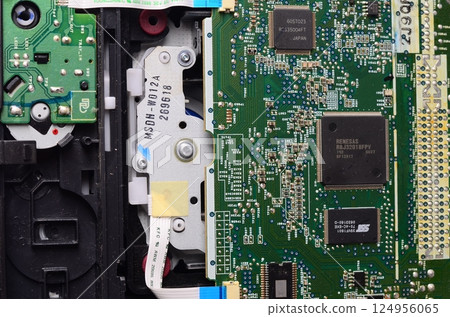 Collection of electronic components isolated in white Collection of electronic components isolated in white 124956065