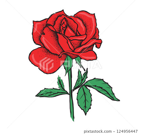 rose, flower, vector 124956447