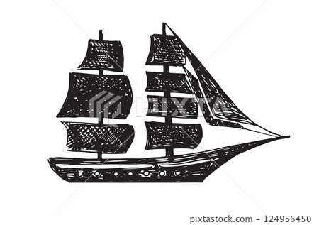 sailboat, boat, vector 124956450