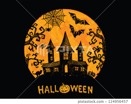 halloween, pumpkin, vector 124956457