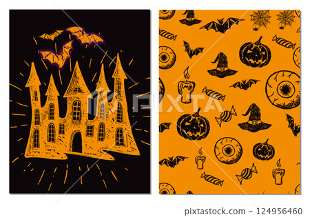 halloween, design, vector 124956460