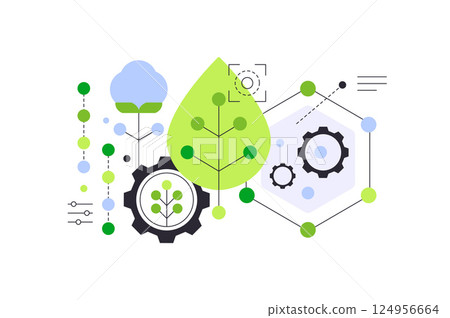 Biotech, research and bioengineering. Flat illustration Biotech, research and bioengineering. Flat illustration 124956664