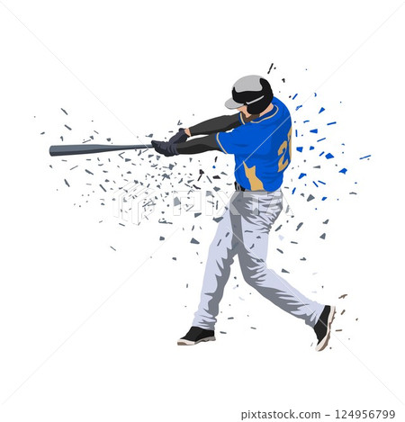 Baseball player, isolated vector illustration, team sport athlete 124956799