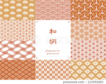 10 種秋季日本圖案一套 10 種秋季日本圖案一套 124956905
